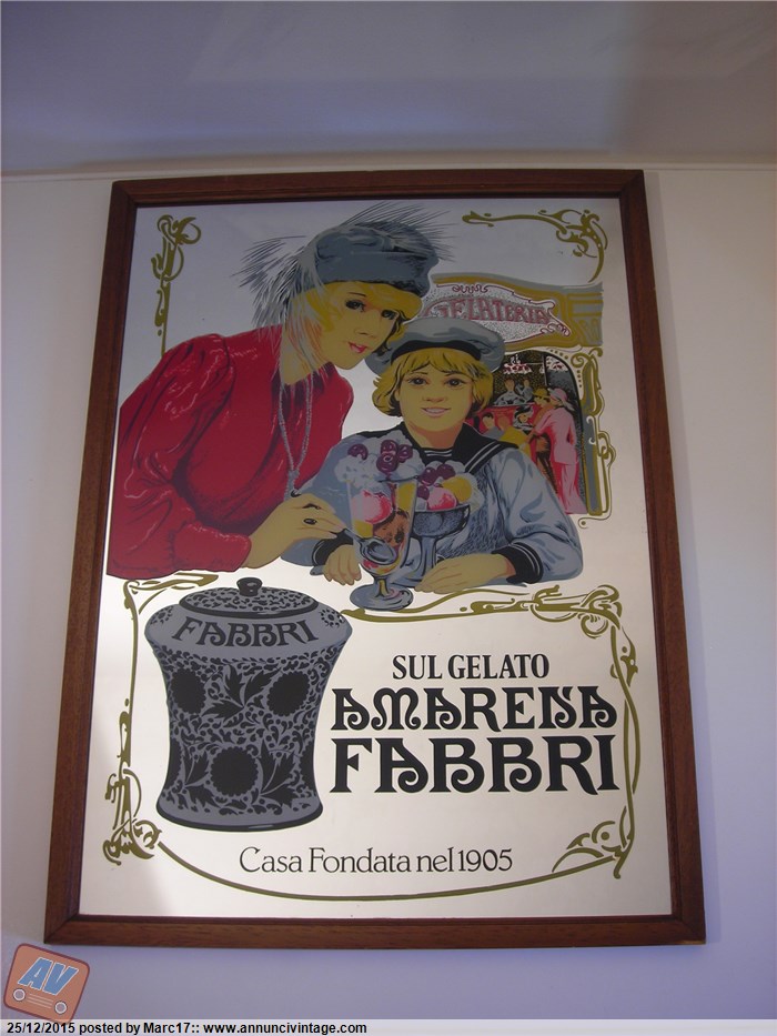 Quadro Specchio Amarena Fabbri Su Gelato Casa Fondata 19o5 Cornice Legno Pubblicita Collezione Annuncivintage Com Mercatino