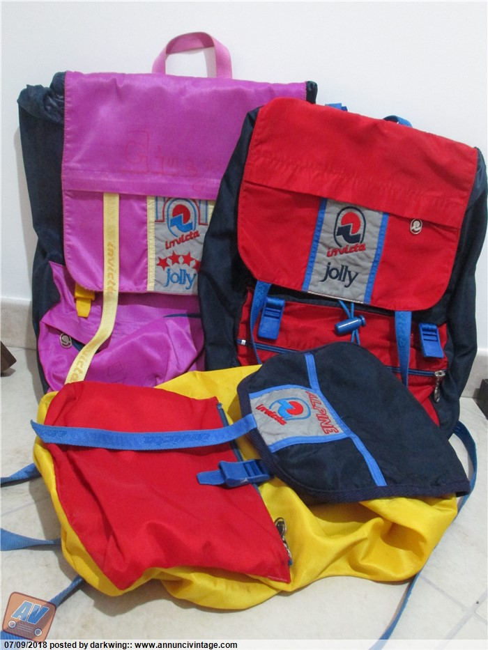 Lotto zaini Jolly Alpine Invicta anni 80 AnnunciVintage